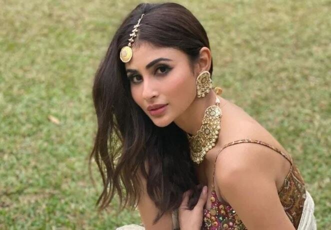 mouni roy shares bold photos in short golden dress see christmas ...