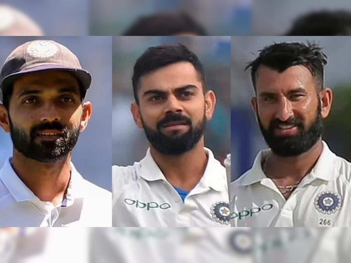 Ajinkya Rahane, Virat Kohli and Cheteshwar Pujara 