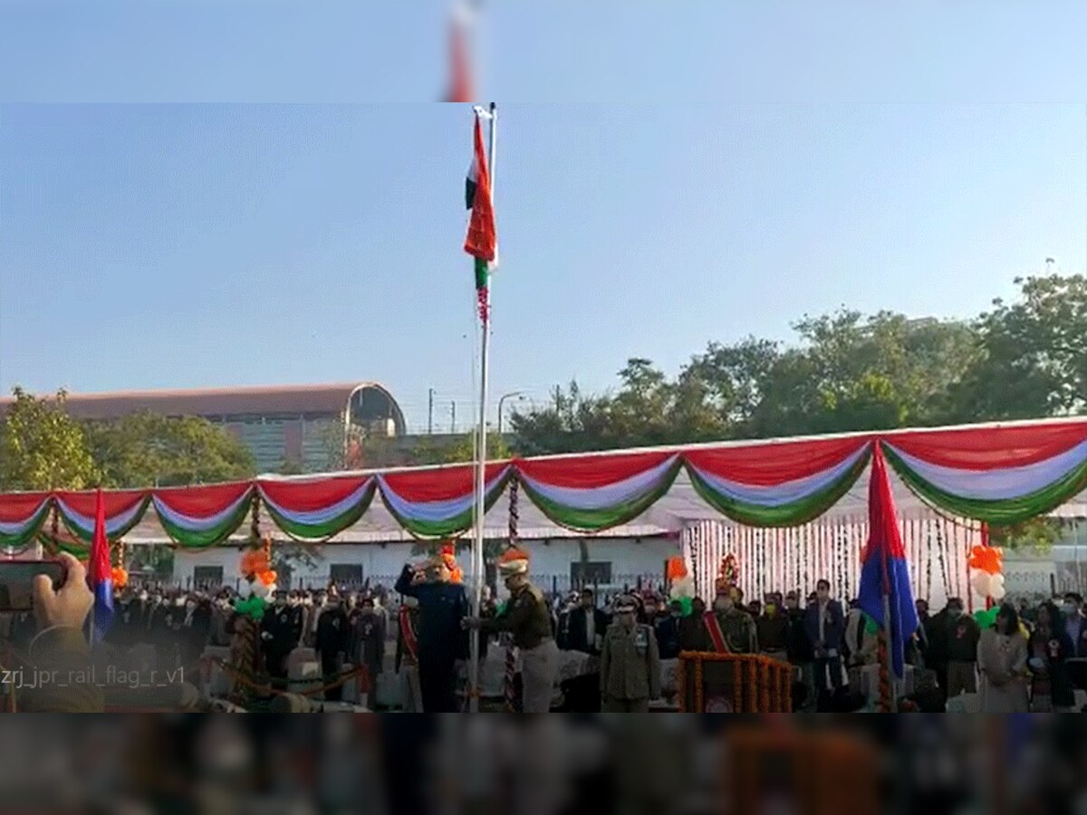 Flag hoisting ceremony in Jaipur North Western Railway, General Manager