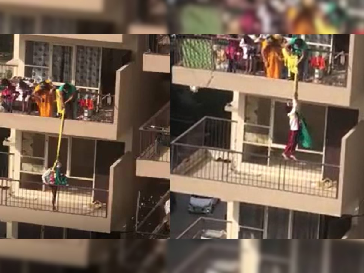 Faridabad Video Viral : महिला ने सिर्फ इस चीज के लिए बेटे को साड़ी से बांधकर 10वें फ्लोर से लटकाया