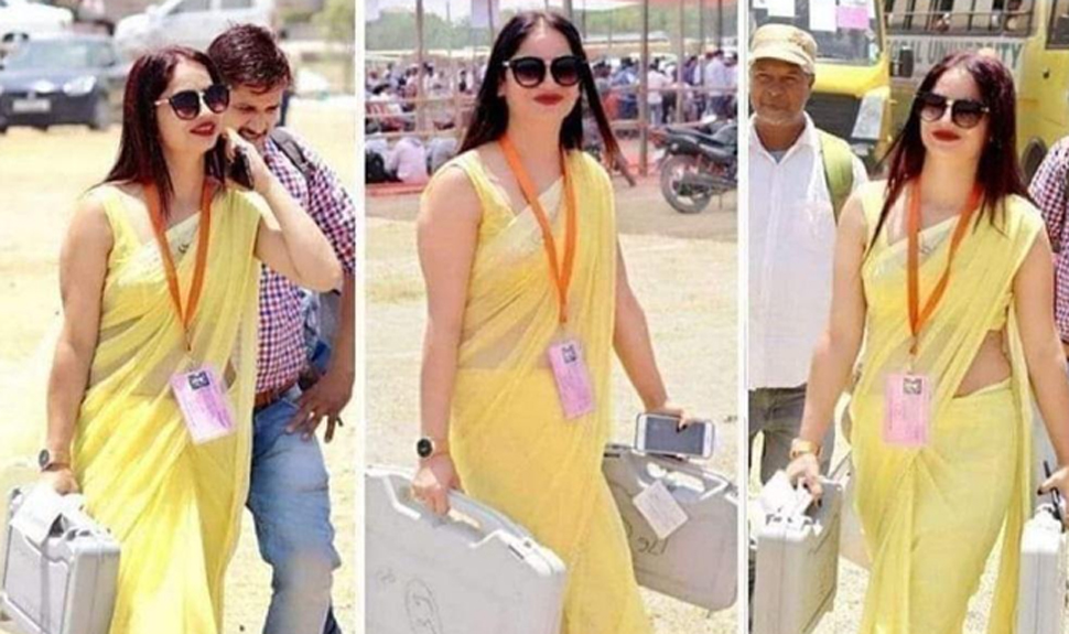 फिर वायरल हुई पीली साड़ी वाली पोलिंग अफसर की HOT तस्वीरें, लोगों ने कीं मजेदार कमेंट्स फिर वायरल हुई पीली साड़ी वाली पोलिंग अफसर की HOT तस्वीरें, लोगों ने कीं मजेदार कमेंट्स