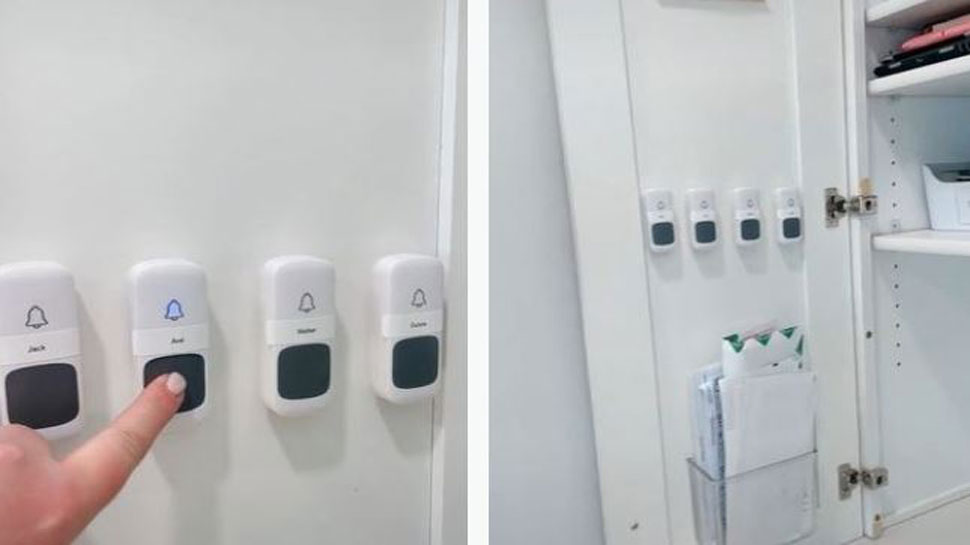 woman installs four doorbells indoors, never shout for her kids for