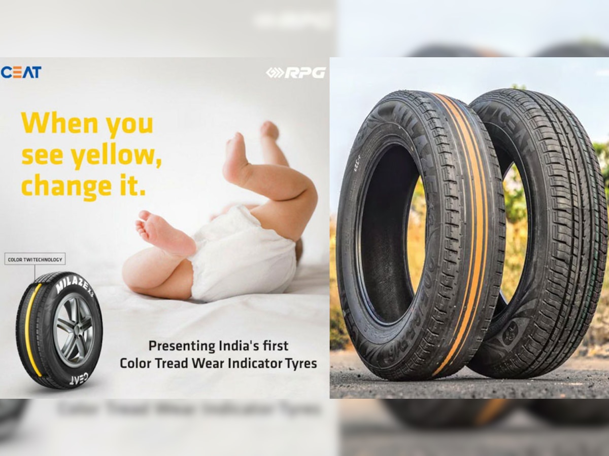 CEAT ने हाल में एक Tyre बनाया है जो घिस जाने पर पीला रंग दिखाने (Yellow Colour) लगता है