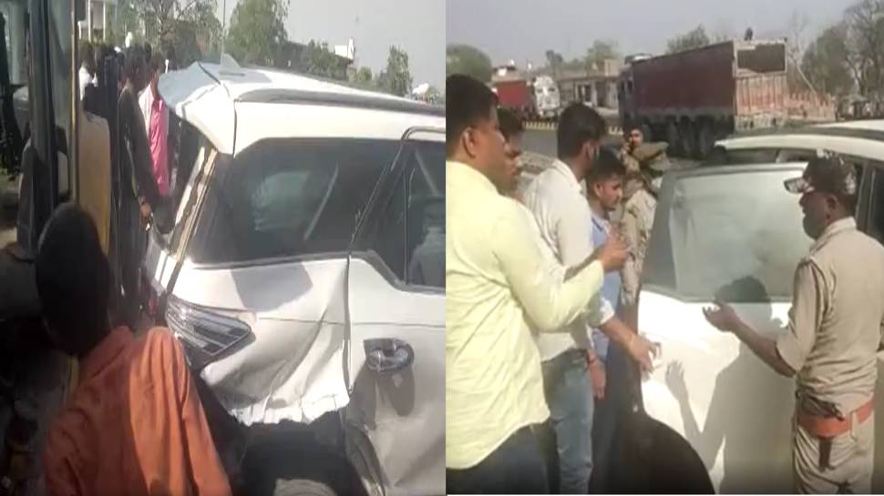 डिप्टी सीएम केशव प्रसाद मौर्य के बेटे के कार में ट्रैक्टर ने मारी टक्कर, बाल-बाल बचे 