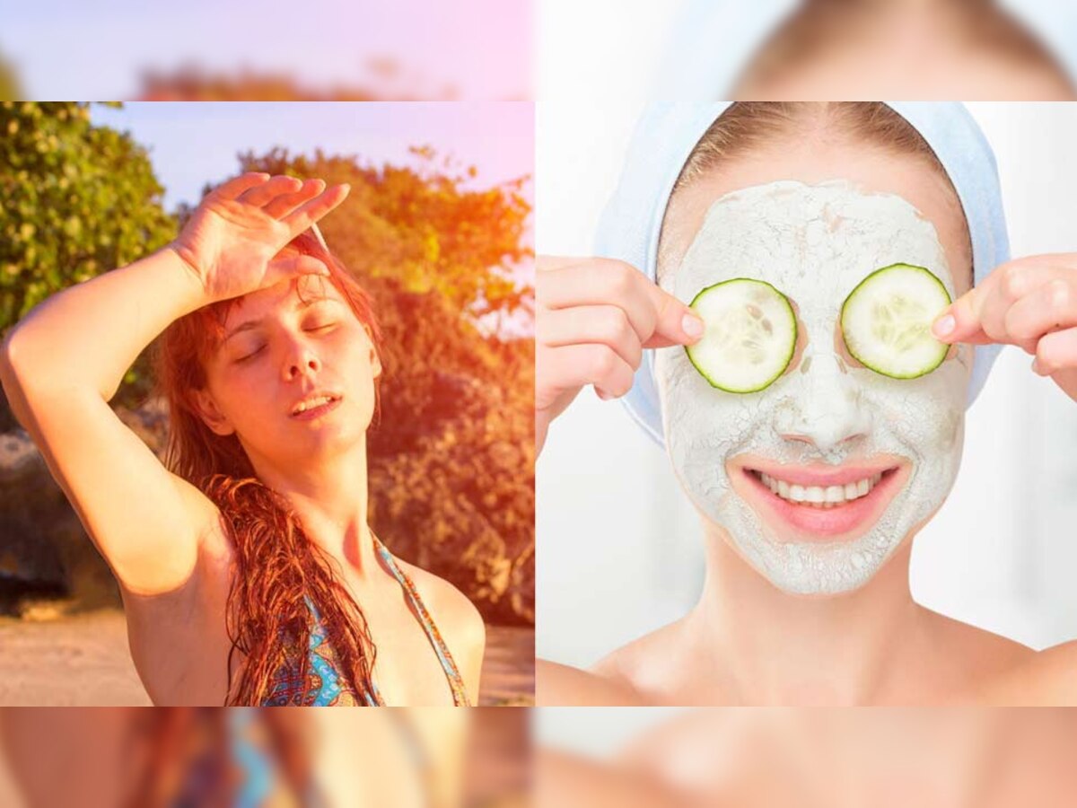 Skin Care in Summer Homemade Face Pack Curd Watermelon Aloe Vera Lemon