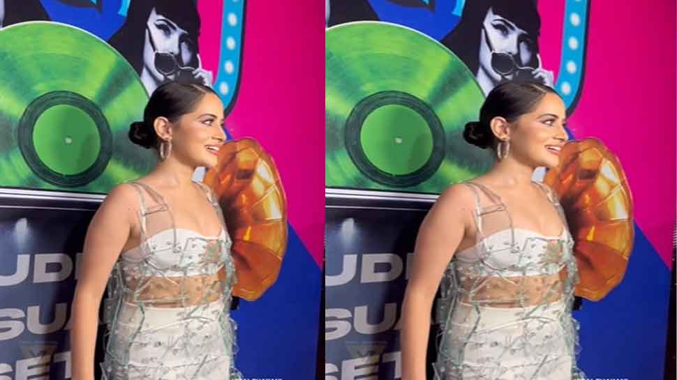 urfi: Urfi Javed brutally trolled for her green see-through net outfit,  fans termed it a 'mosquito net' - The Economic Times