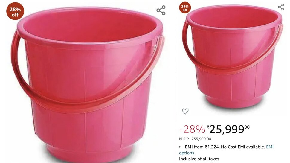 Amazon Sell Plastic buckets for Rs 26000 people seen sold out also buy