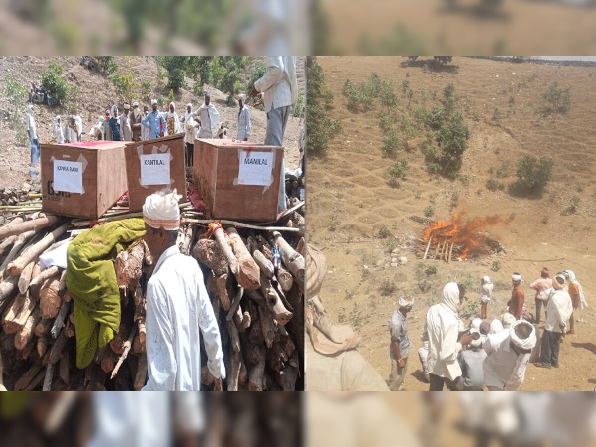 उदयपुर में देर रात को पैतृक गांव पहुंचे 8 शवों का हुआ अंतिम संस्कार.