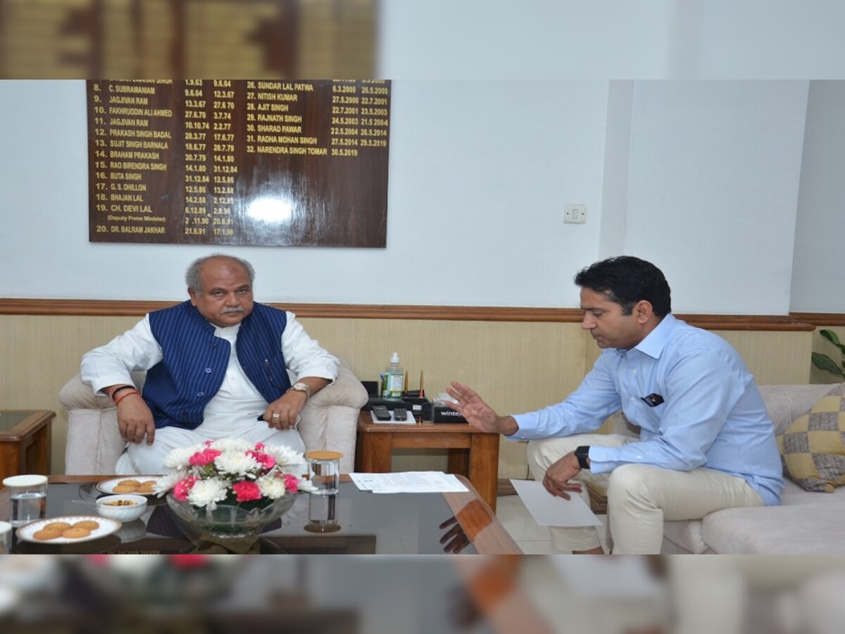 चूरू सांसद राहुल कस्वां ने केन्द्रीय कृषि मंत्री तोमर से की मुलाकात, किसानों को फसल बीमा क्लेम देने की मांग की
