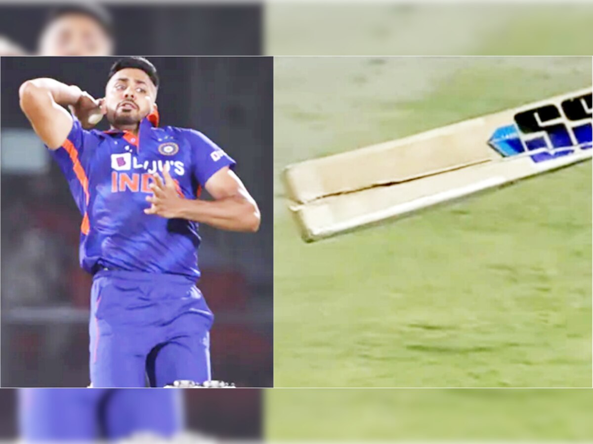 Watch: आवेश खान की घातक बॉल ने किए बल्ले के दो टुकड़े, देखता रह गया अफ्रीकी बल्लेबाज