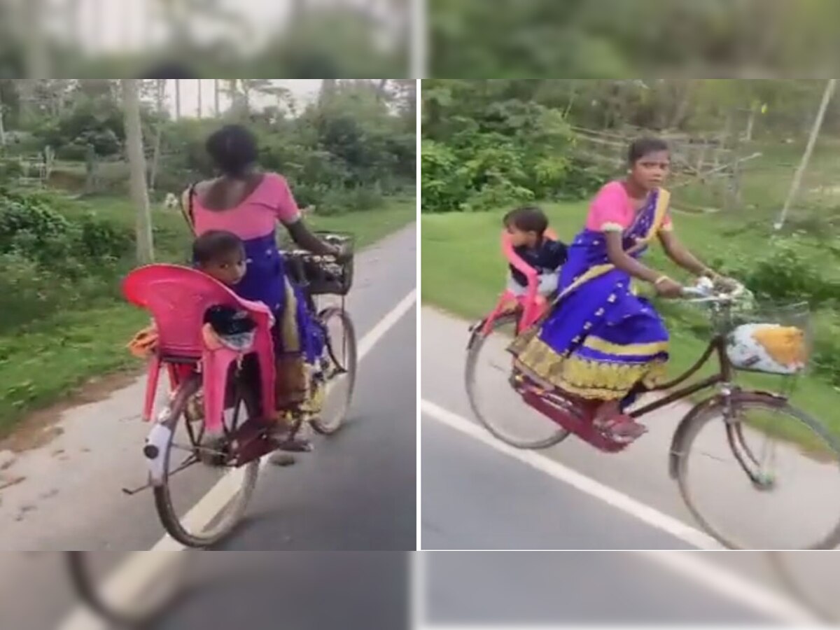 Trending Jugaad: बेटे के बैठने के लिए साइकिल में की ऐसी गजब की जुगाड़, चकरा जाएगा सिर