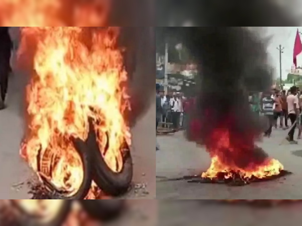 Agnipath Scheme: बांका में प्रदर्शनकारियों ने टायर, पुतला जलाकर किया अग्निपथ योजना विरोध