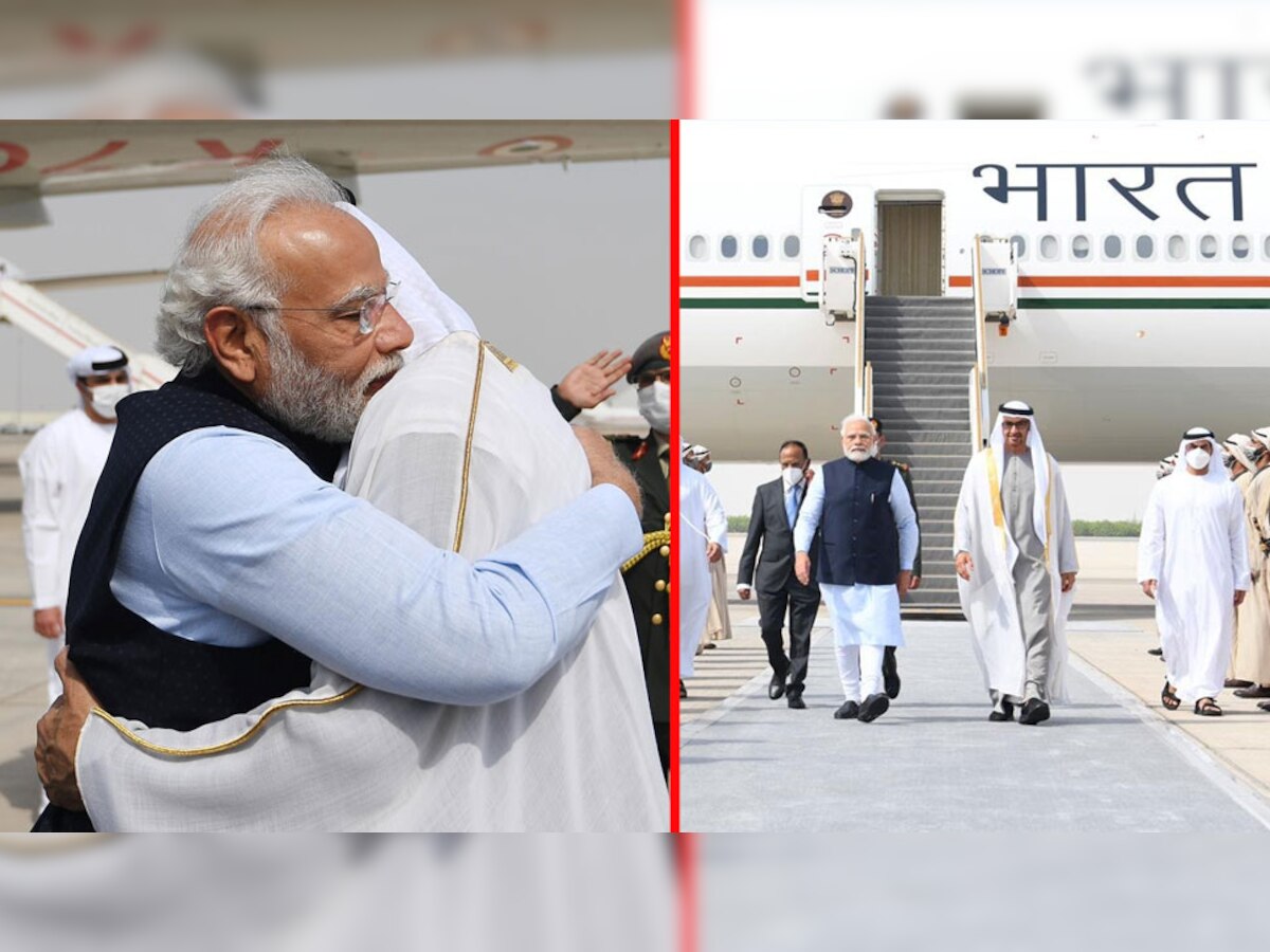 UAE पहुंचे PM मोदी का राष्ट्रपति नाहयान ने गले लगाकर किया स्वागत, दिखा दो दोस्तों का मिलन!
