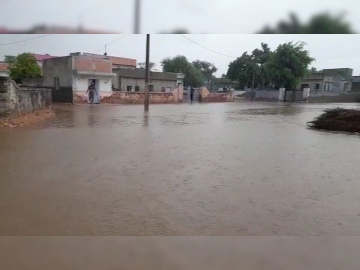 बारिश के बाद नागौर के कई जिले में इलाके जलमग्न हुए