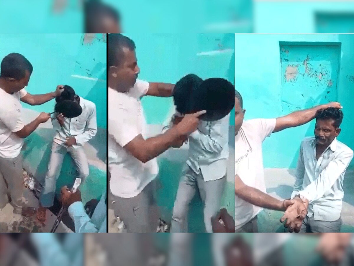 बच्ची से छेड़छाड़ करने वाले का मुंह काला कर घुमाया, Video Viral 