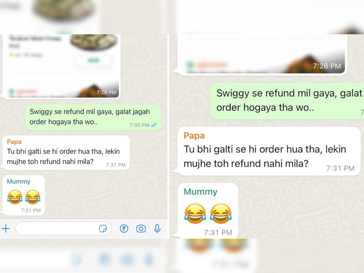 गलत पते पर ऑर्डर हुआ खाना, बेटे के इस मैसेज पर पिता ने दिया चौंकाने वाला जवाब; Whatsapp Chat हुई वायरल