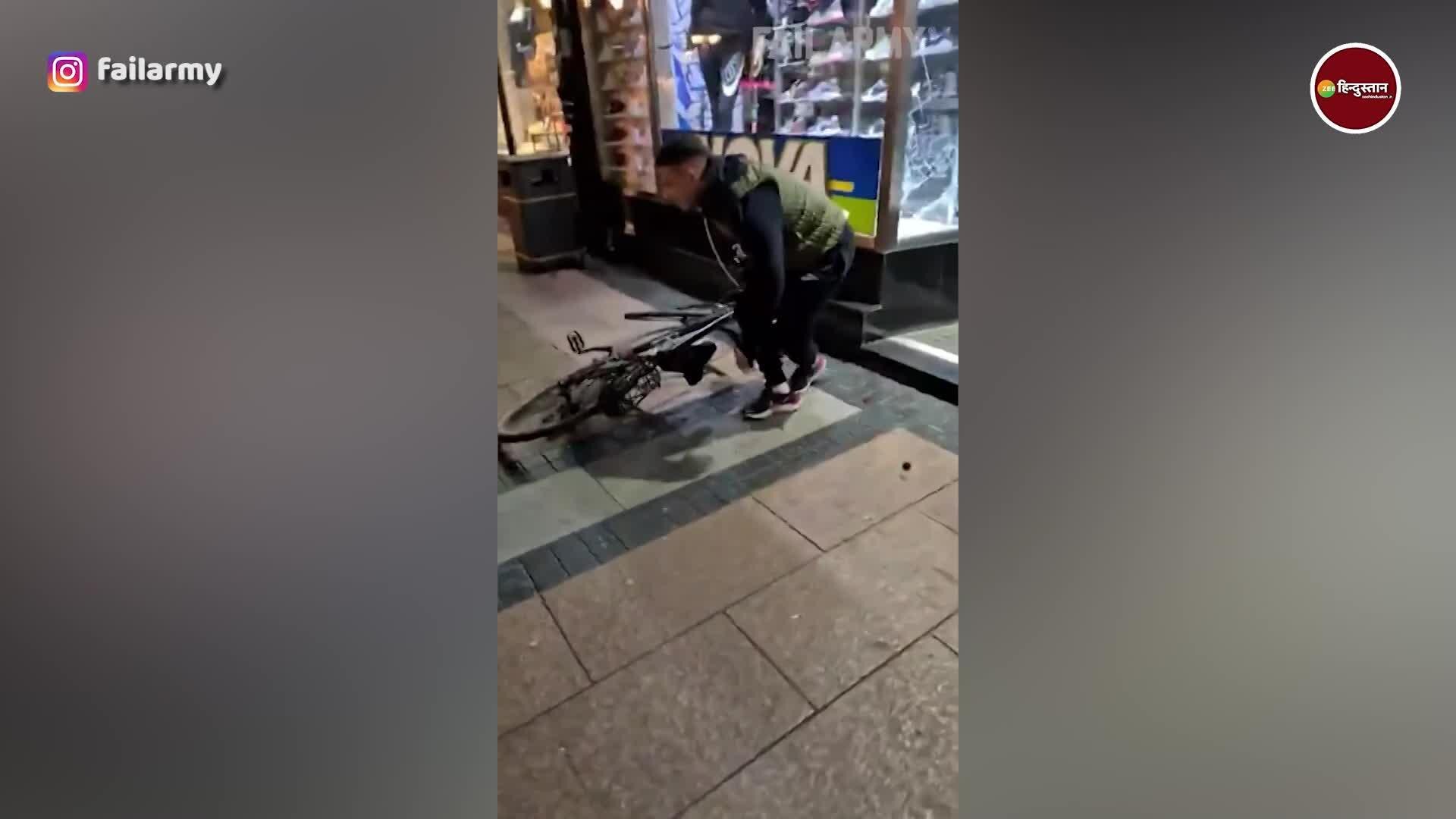 Boy faceplants himself in a glass brick wall of a shop see viral video