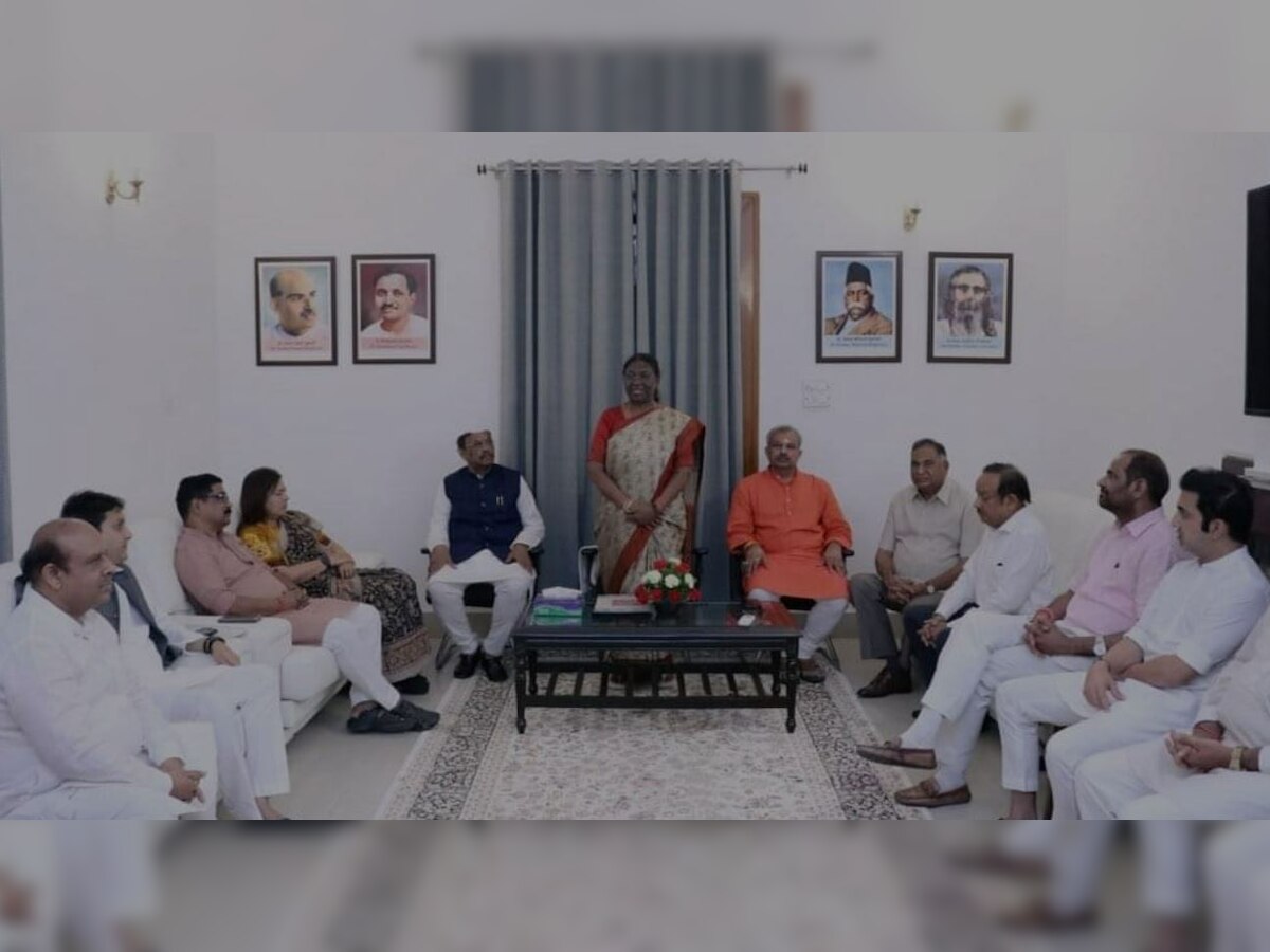 Draupadi Murmu: राष्ट्रपति पद की उम्मीदवार द्रौपदी मुर्मू ने दिल्ली के भाजपा नेताओं से की मुलाकात