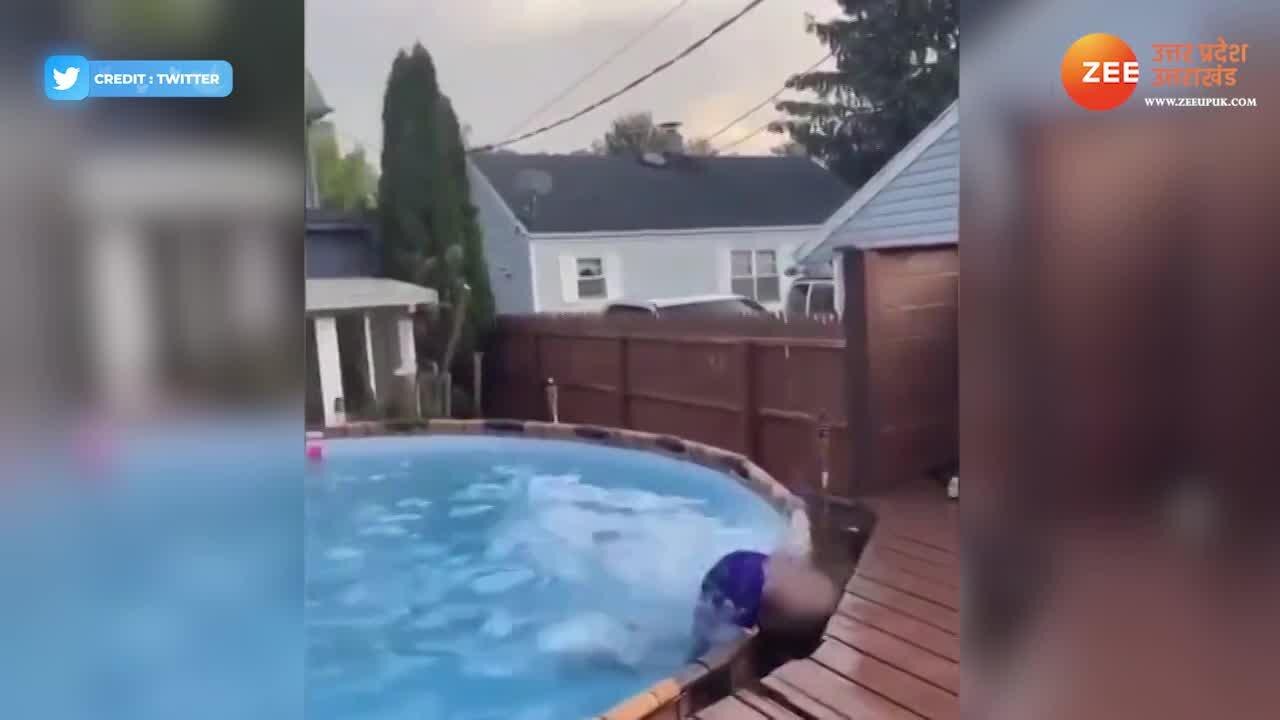 Boy neck stuck during swimming pool stunt video gone viral | स्वीमिंग ...