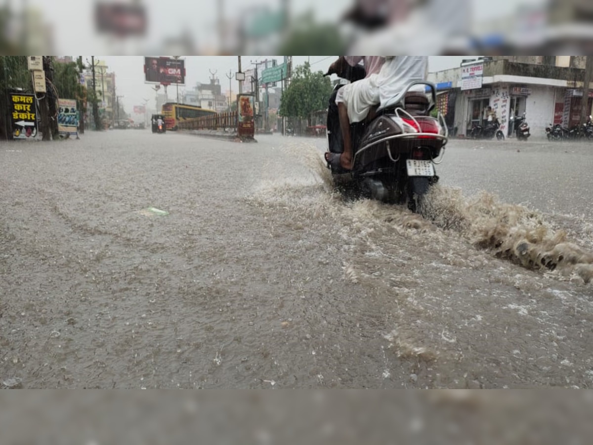 जालोर में मूसलाधार बारिश.