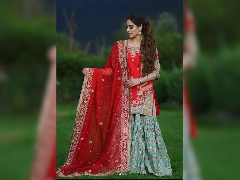 लाल गरारा पहन महरीन ने ढाया क़हर