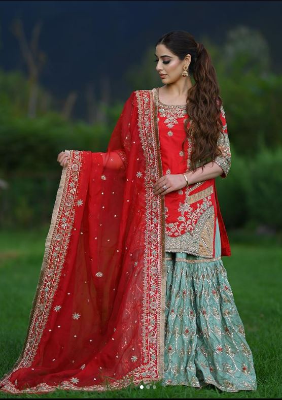 लाल गरारा पहन महरीन ने ढाया क़हर