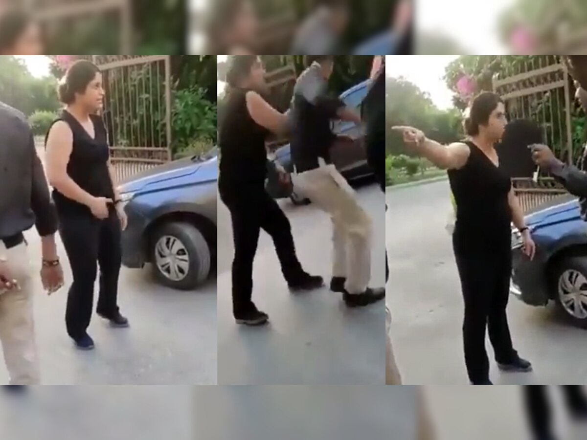 Noida Woman Video: गालीबाज महिला को पुलिस ने किया अरेस्ट, गार्ड को दे रही थी गालियां; Video