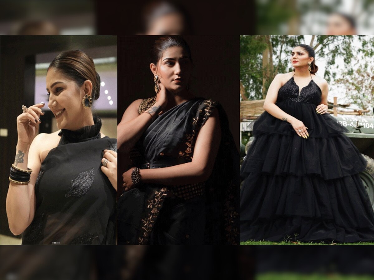 Sapna Choudhary: सपना का ब्लैक ड्रेस में देसी अंदाज देख फिदा हुए लाखों फैंस, यहां देखें तस्वीरें 