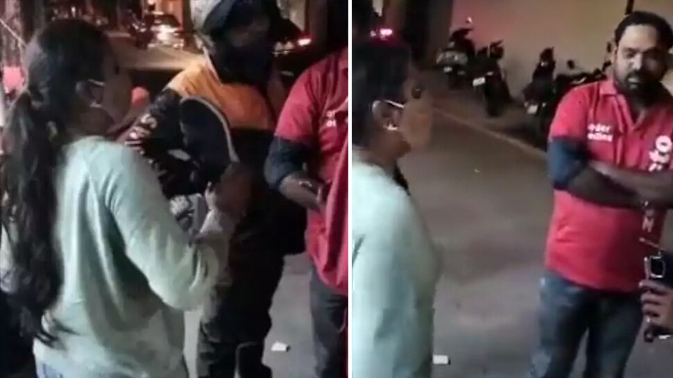 Zomato डिलीवरी बॉय से छीना खाना और जूते से पीटने लगी महिला, Video देख दंग रह गए लोग