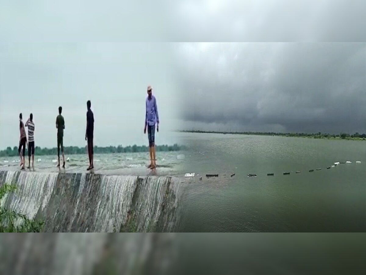 अजमेर में 22 साल बाद गोविंदगढ़ बांध लबालब, पानी की चादर के लिए जान जोखिम में डाल रहे लोग