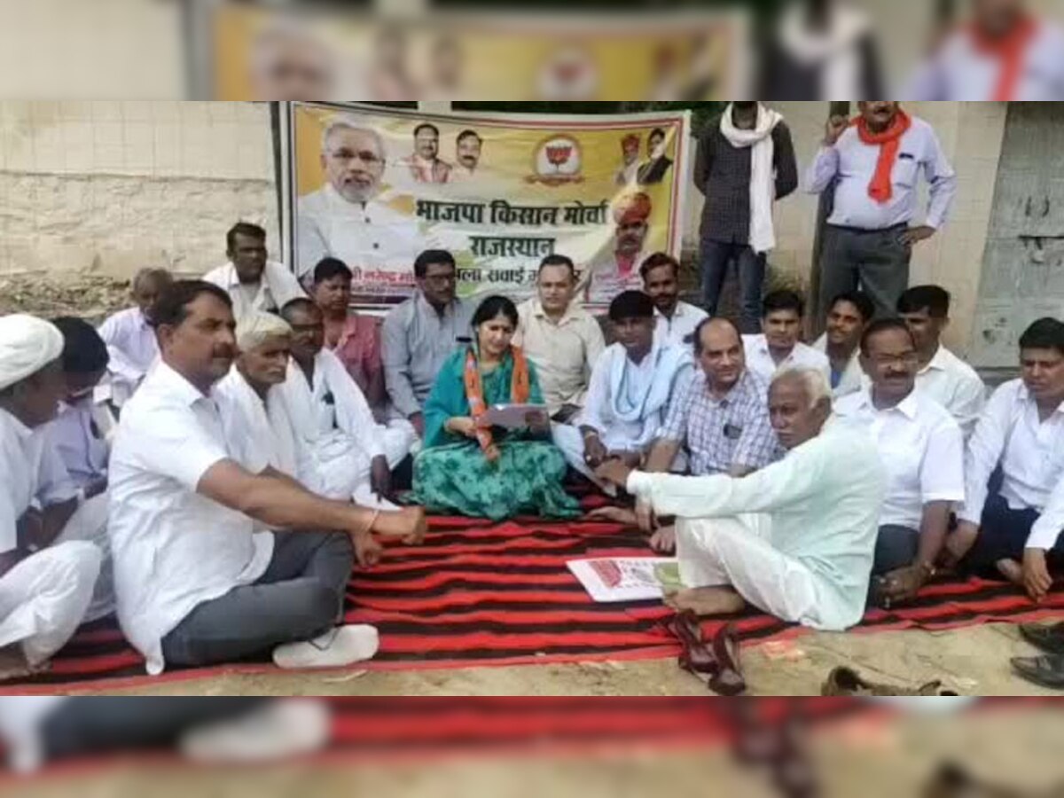 BJP किसान मोर्चा ने सवाई माधोपुर की समस्याओं के लिए दिया धरना, राज्यपाल के नाम सौंपा ज्ञापन