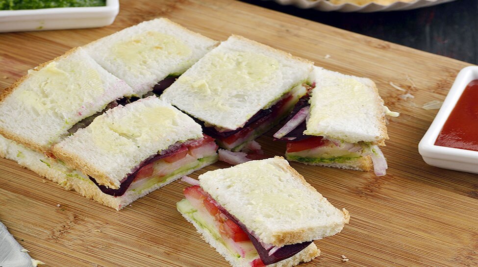 how to make mayonnaise veg sandwich recipes, know here vegetable