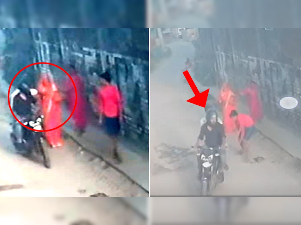 मंदिर से पूजा कर लौट रही महिला की गले से झपटा सोने का चेन, CCTV में कैद हुई लूट की वारदात