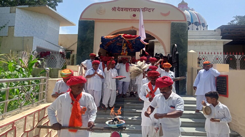Bhim Rajsamand Image Bhim Lord Devnarayan grand procession took out in Diver on Bhadvi ...