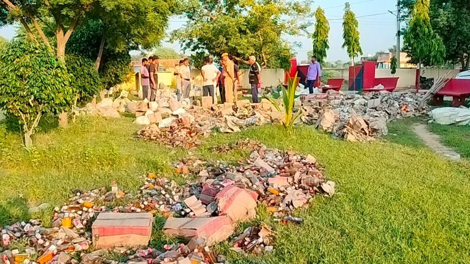 With help of JCB Bansur police destroyed lakhs of liters of illegal ...