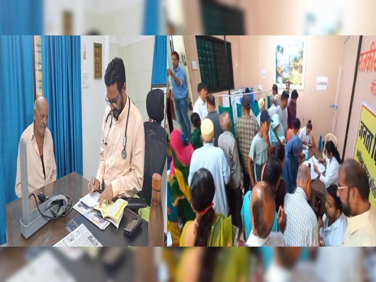  बांसवाड़ा शहर के रहने वाले डॉक्टर मुनव्वर हुसैन जनता क्लीनिक में लोगों का निःशुल्क इलाज करते हुए.
