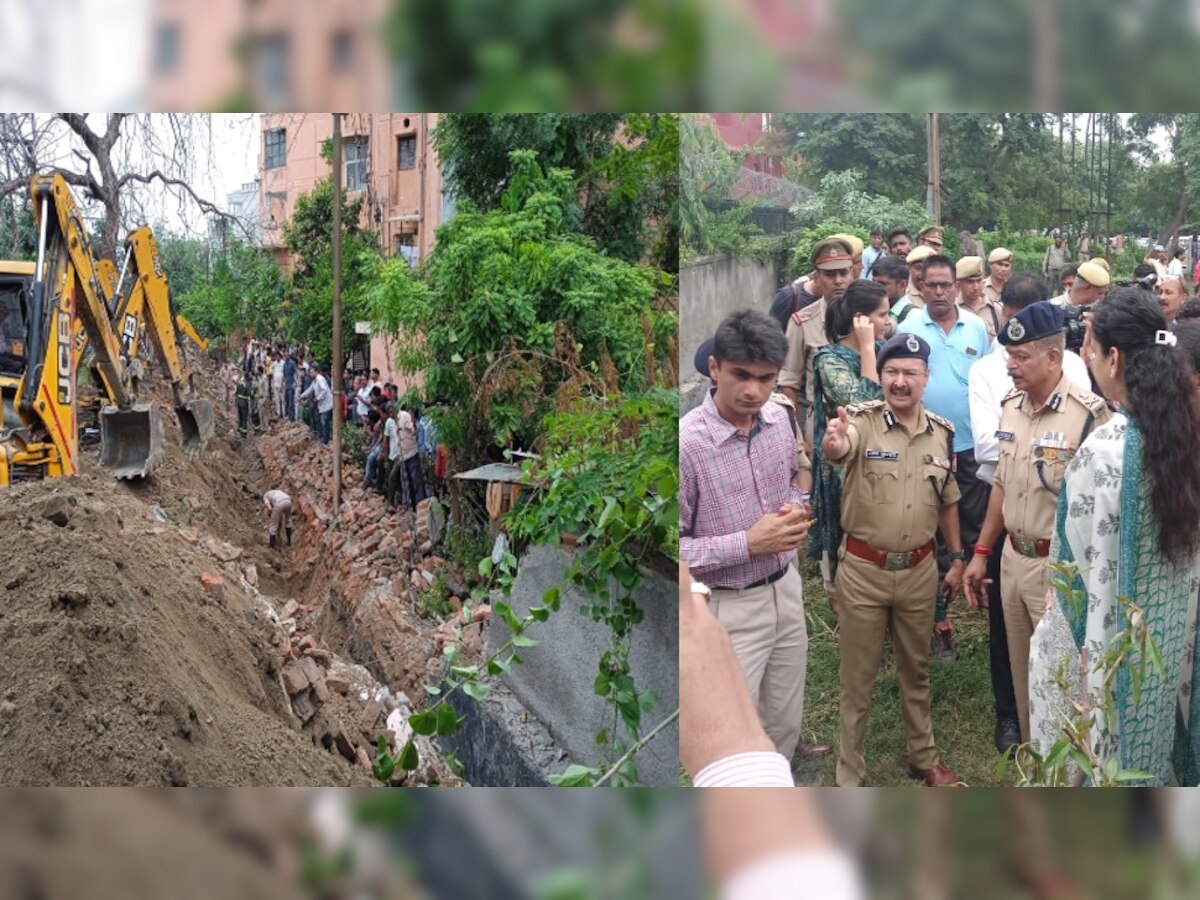 Boundary Wall Collapse In Noida Jal Vayu Vihar Sector 21 Rescue Operation Continued Upns Noida