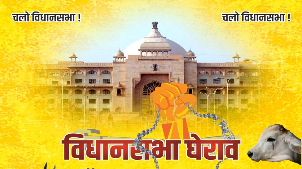Chomu: लंपी बीमारी के विरोध में गोरक्षा संघर्ष समिति का विधानसभा घेराव, इन मांगों को लेकर उठाई आवाज Chomu: लंपी बीमारी के विरोध में गोरक्षा संघर्ष समिति का विधानसभा घेराव, इन मांगों को लेकर उठाई आवाज