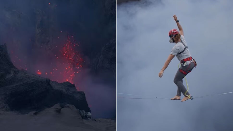 Shocking Video: नीचे ज्वालामुखी और उसके ऊपर रस्सी पर चलते दो लड़के, जिंदगी में नहीं देखा होगा ऐसा खौफनाक मंजर