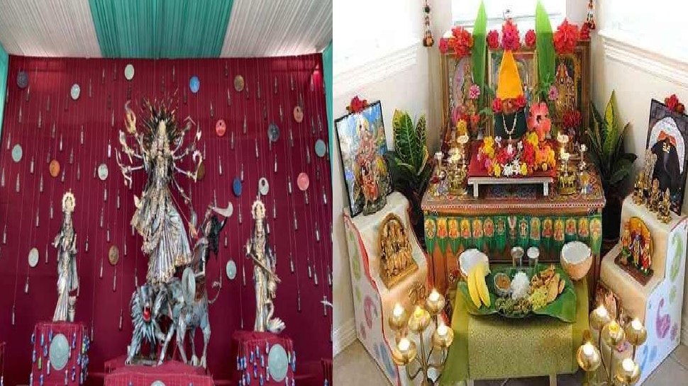Navratri Mandir Decoration Ideas At Home temple decoration in durgapuja