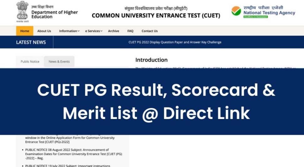 Cuet Pg Result Nta Release Cute Pg Result Today At Cuet Nta Nic In Cuet Pg Result