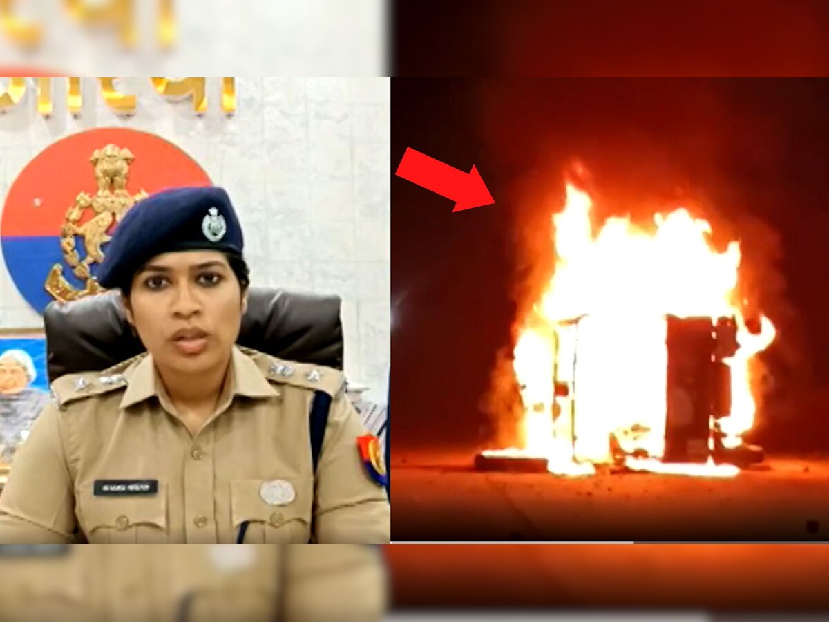 Auraiya: दलित छात्र की मौत के बाद आक्रोशित भीड़ ने मचाया बवाल, पुलिस जीप को किया आग के हवाले