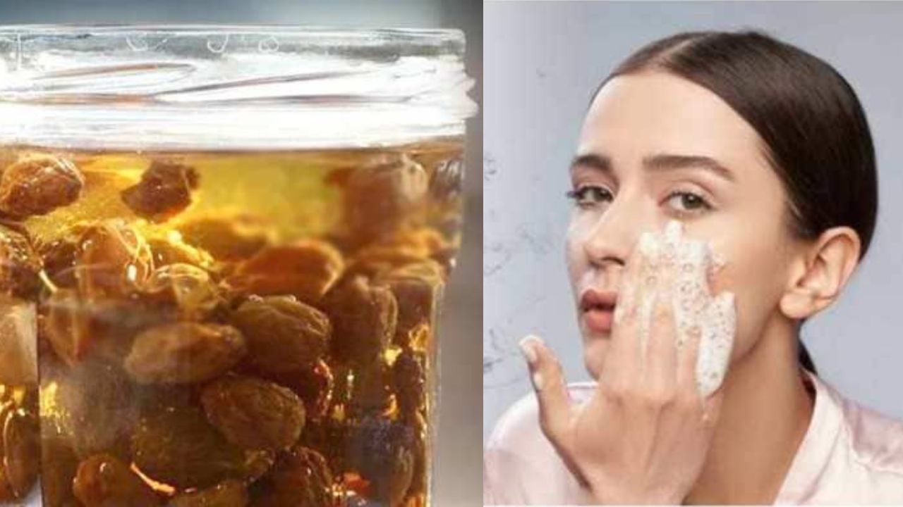 raisin water Helps to detox your body and improve your face glow