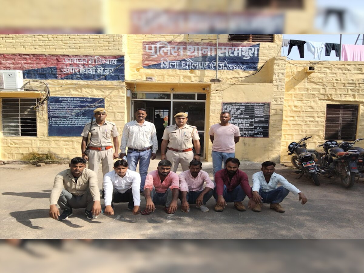 बसेड़ी: पुलिस की ईनामी बदमाशों के खिलाफ बड़ी कार्रवाई, 6 गिरफ्तार 