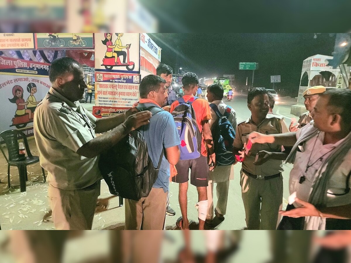 हनुमानगढ़: हादसों पर रोक लगाने के लिए पुलिस की पहल, रेडियम लगा किया जा रहा अलर्ट