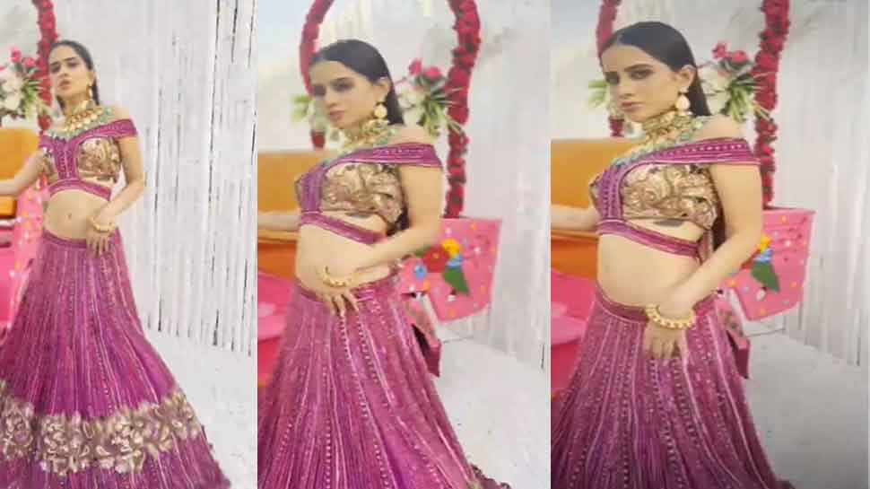 Urfi Javed Bridal Look: खूबसूरत सा लहंगा, गले में हार, कानों में झुमके...उर्फी का ये लुक देख लोगों को नहीं हो रहा यकीन, दिखाई दुल्हन सी अदाएं