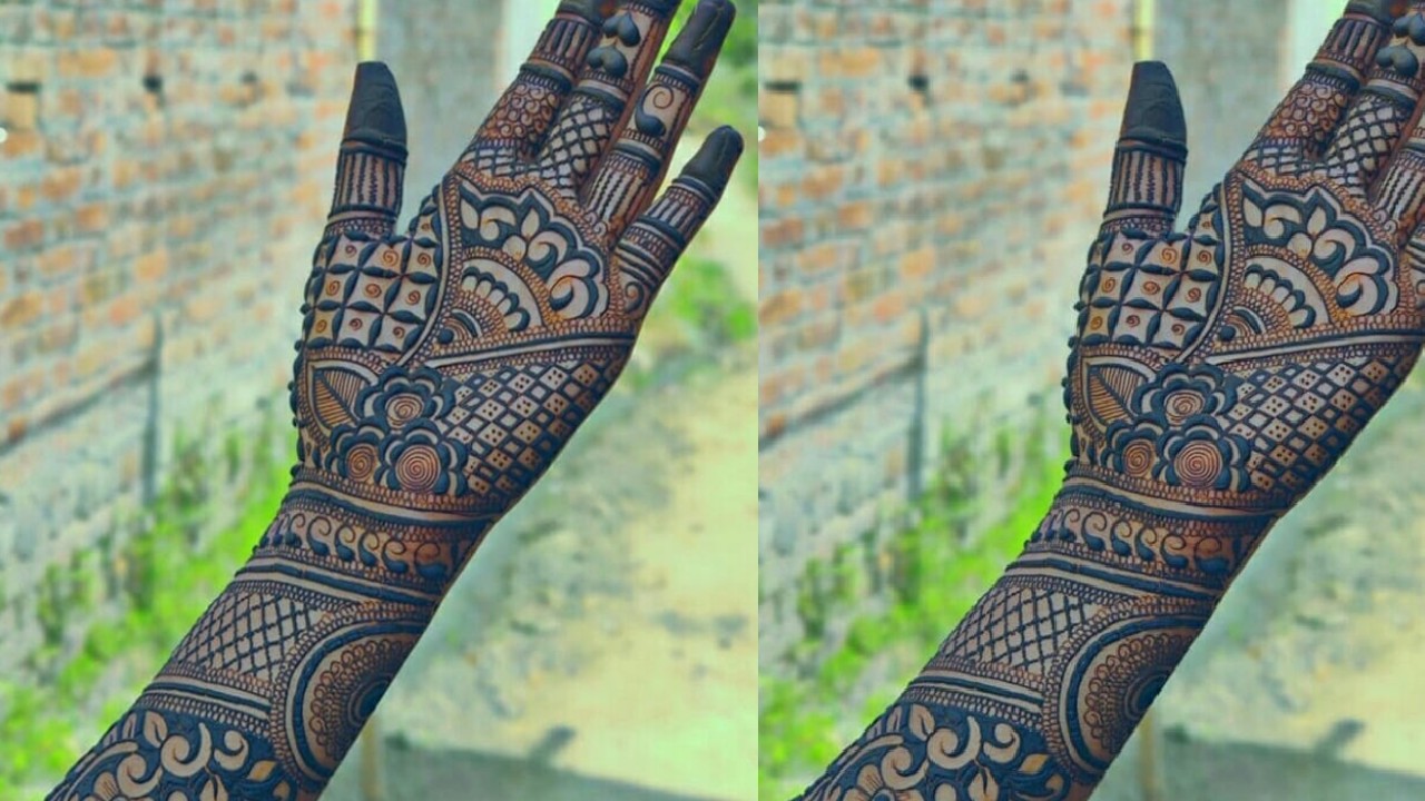 Karwa Chauth 2022 latest mehndi design image see mehndi new simple design for married and kuwari ladki mkph | Karwa Chauth 2022: करवा चौथ पर सुहागिन महिलाएं अपने हाथों में लगाएं मेहंदी