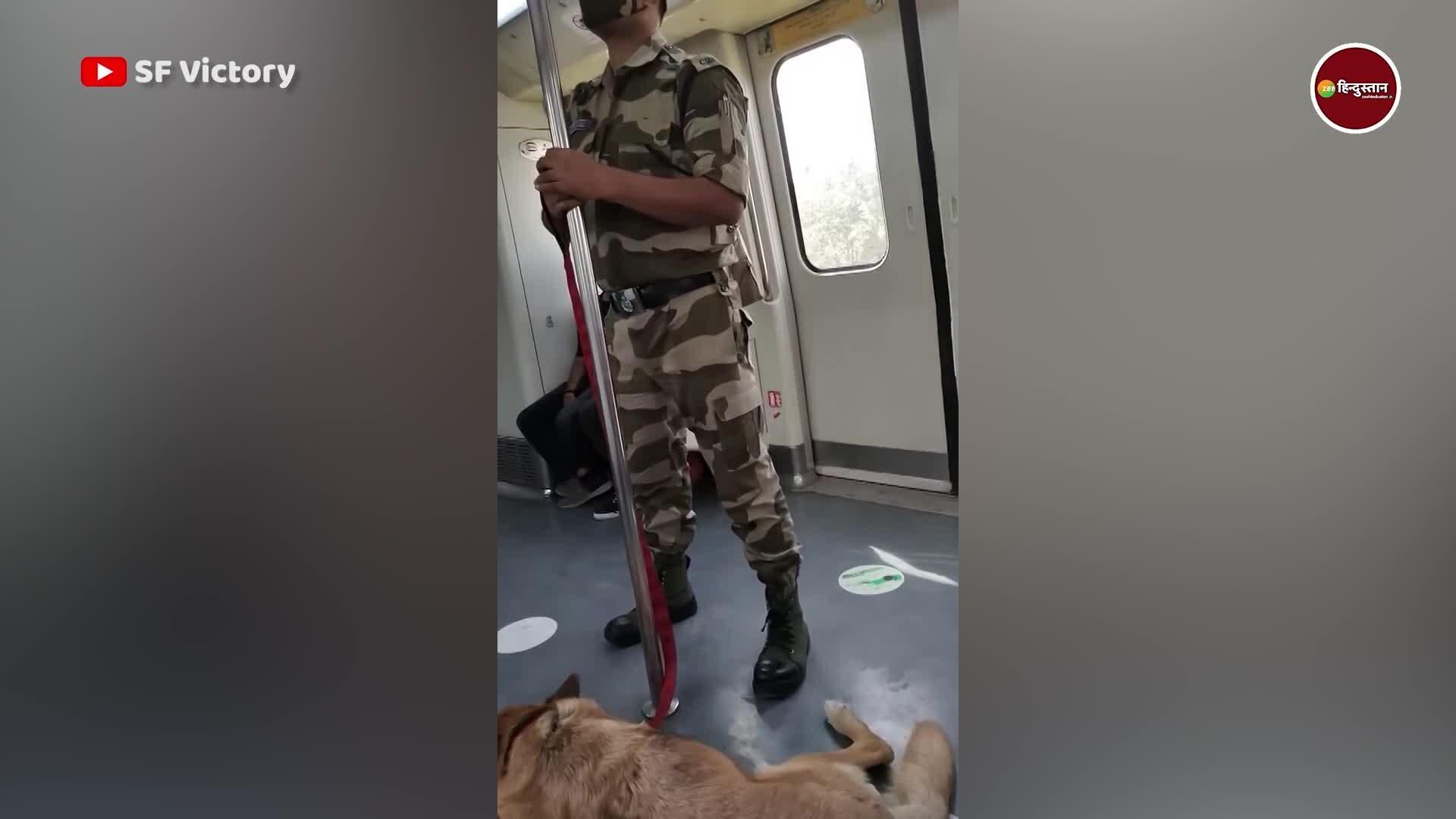sniffer dogs keen eye and watchful jawans video goes viral happy to see खोजी कुत्ते की पैनी