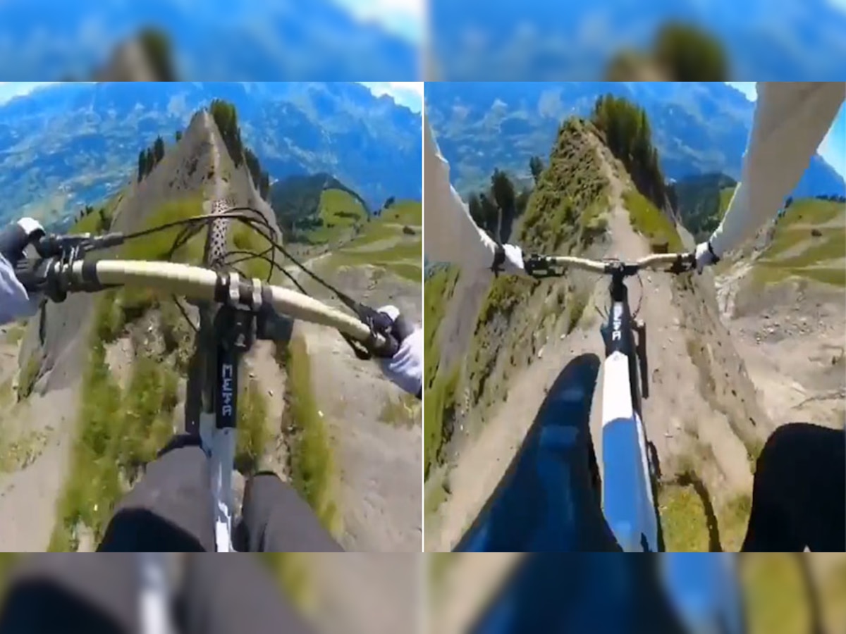 Viral: OMG! पहाड़ की चोटी पर कुछ यूं चलाई साइकिल, वीडियो देख लोग बोले- ये तो है खतरों का खिलाड़ी