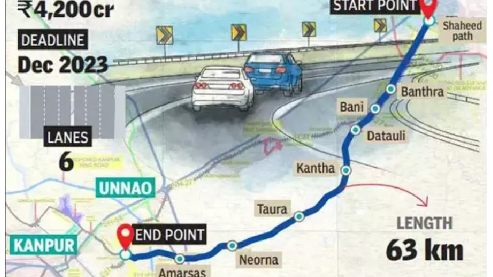 Lucknow Kanpur Expressway Map
